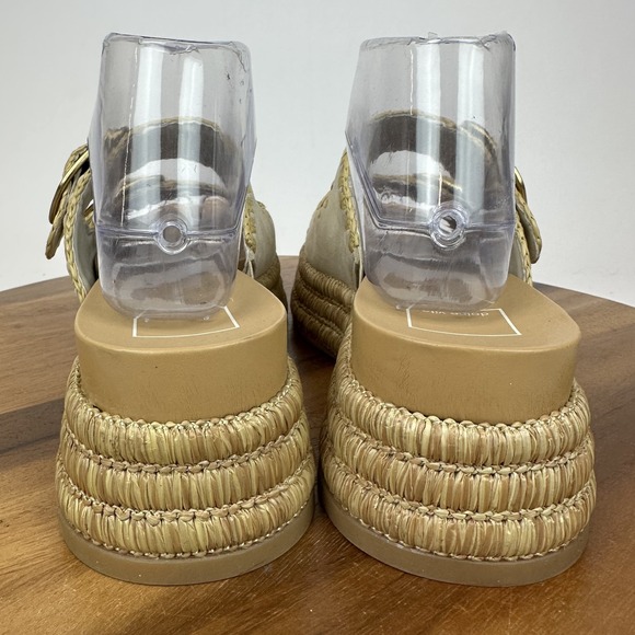 New Womens Dolce Vita Wanika Buckle Ivory Leather Platfrom Slide‎ Sandals Size 9 - Picture 4 of 8